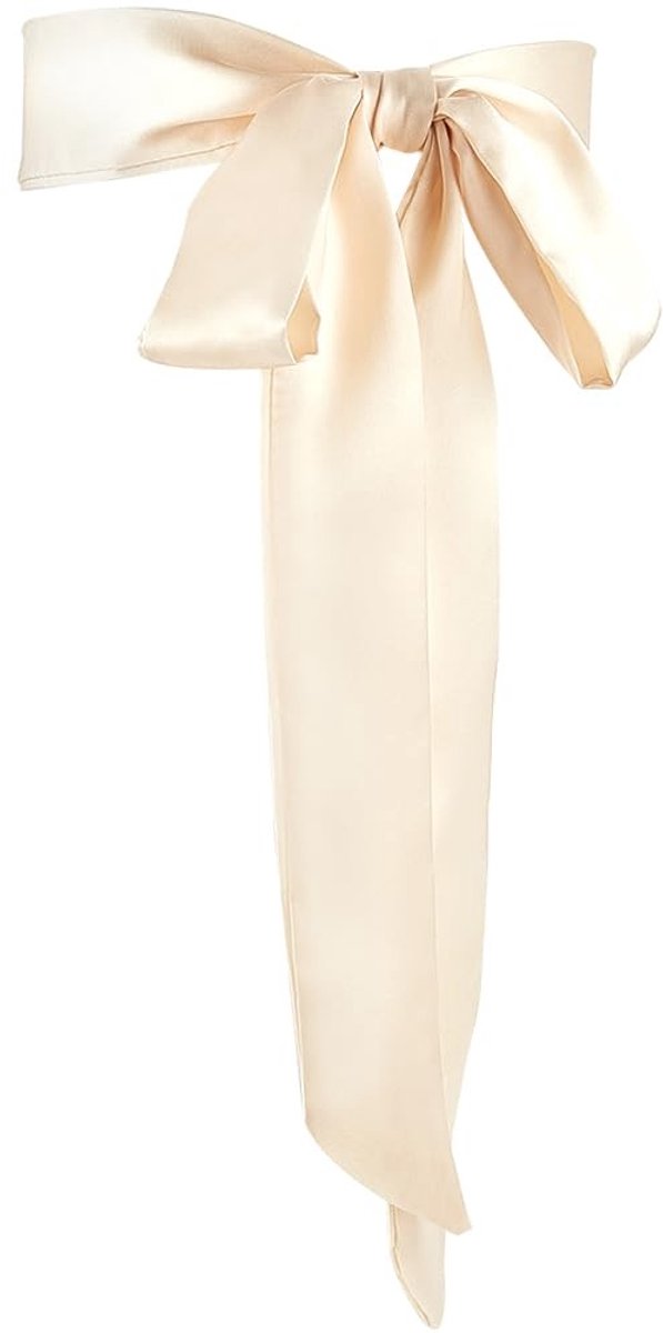 aladdien - Chiffon Sjaal - Damesaccessoire - Mode-item - Crème Wit - Skinny Necktie - Lichtgewicht en veelzijdig - Geschikt voor Dames en Meisjes - ...