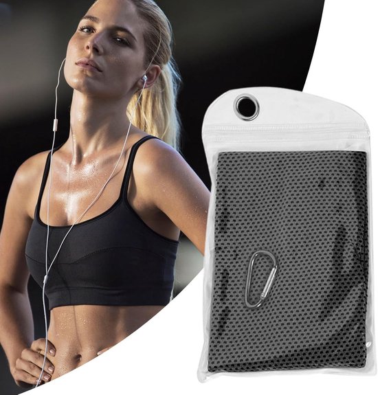 Sport Handdoek - Microvezel Doek - Snelle Droging - Lichtgewicht Compact - 30x100 cm - Zwart — afbeelding 5