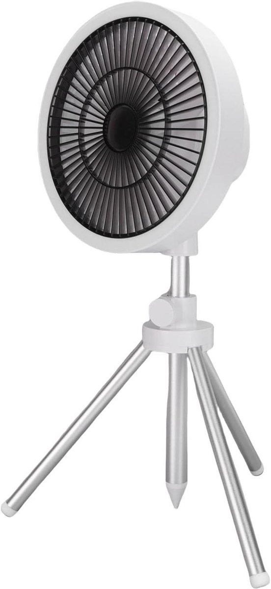 Draagbare Ventilator - Kampeer Ventilator - Buiten Gebruik - Oscillerende Functie - Verstelbaar Statief - Wit