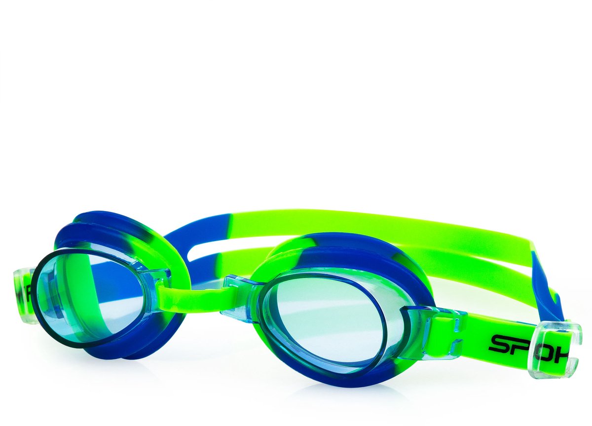 Spokey Jellyfish Zwembril - Groen - Anti-Fog - UV-filter - Siliconen afdichtingen - Dubbele siliconen band - Verstelbare neusbrug