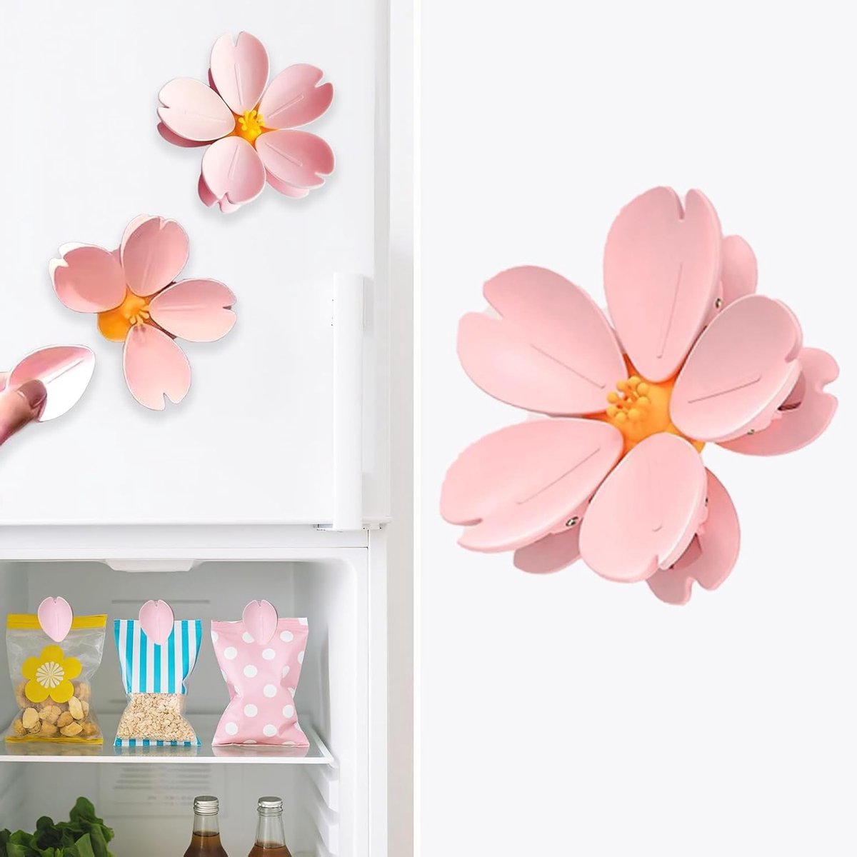 Decoratieve Magnetische Clips in Bloemvorm voor de Keuken en Koelkast - Sterke Magneetjes voor Snacks, Brood en Voedselzakken