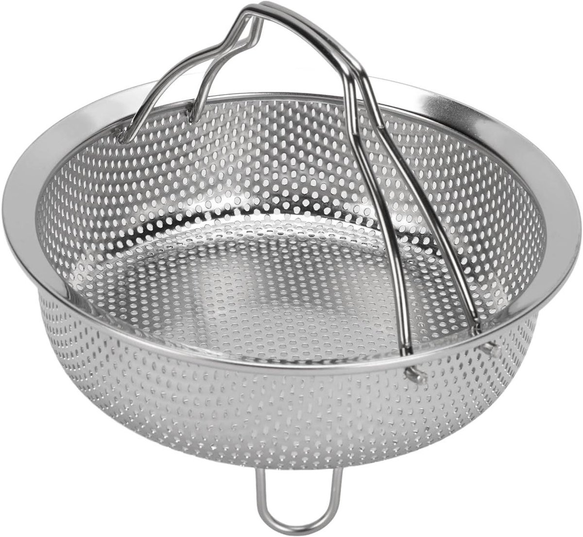 Stoommand RVS - Vergiet Inzet - Gezond Koken - Inklapbare Handgreep - 14 cm Diameter - Zilver