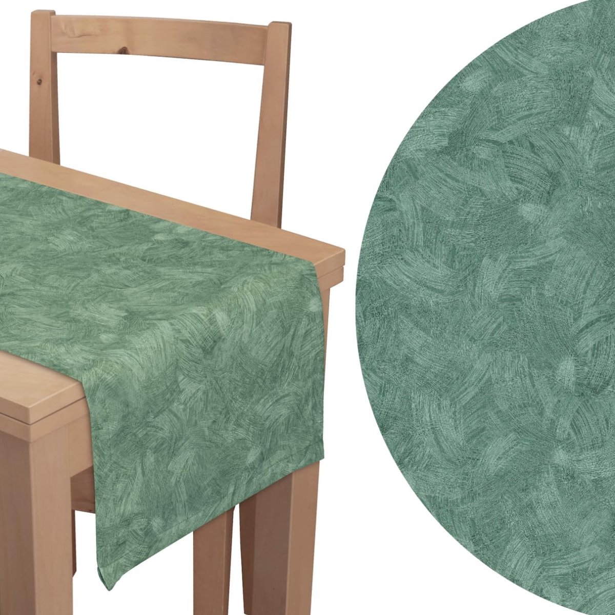 Tafelloper Decoratief - Linnen look - Tafeldecoratie - Kreukbestendig - 40 x 250 cm - Groen