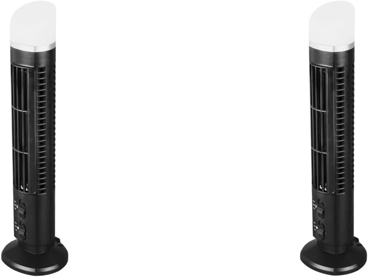 Bladeloze Toren Ventilator - Stille Ventilator - Verkoeling Thuis - 90 Graden Oscillatie - 38x10x10 cm - Zwart