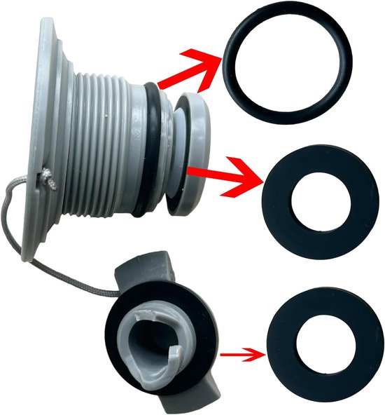 Reparatieset Zwembad - Pads en Ringen - Luchtinlaat Repareren - Behoud Originele Onderdelen - 3 Stuks - Zwart — afbeelding 2