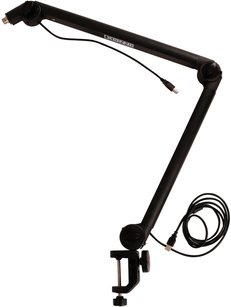 Innox IVA08 Broadcasting statief - Microfoon standaard - Boom arm - USB kabel - Zwart