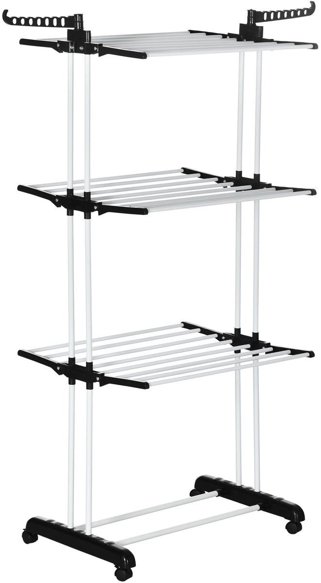 Innovastore Droogrek - Wasrek - Droogtoren - Droogrek inklapbaar - Kledingdroogrek - Binnen&Buiten - 70kg draagvermogen - Zilver