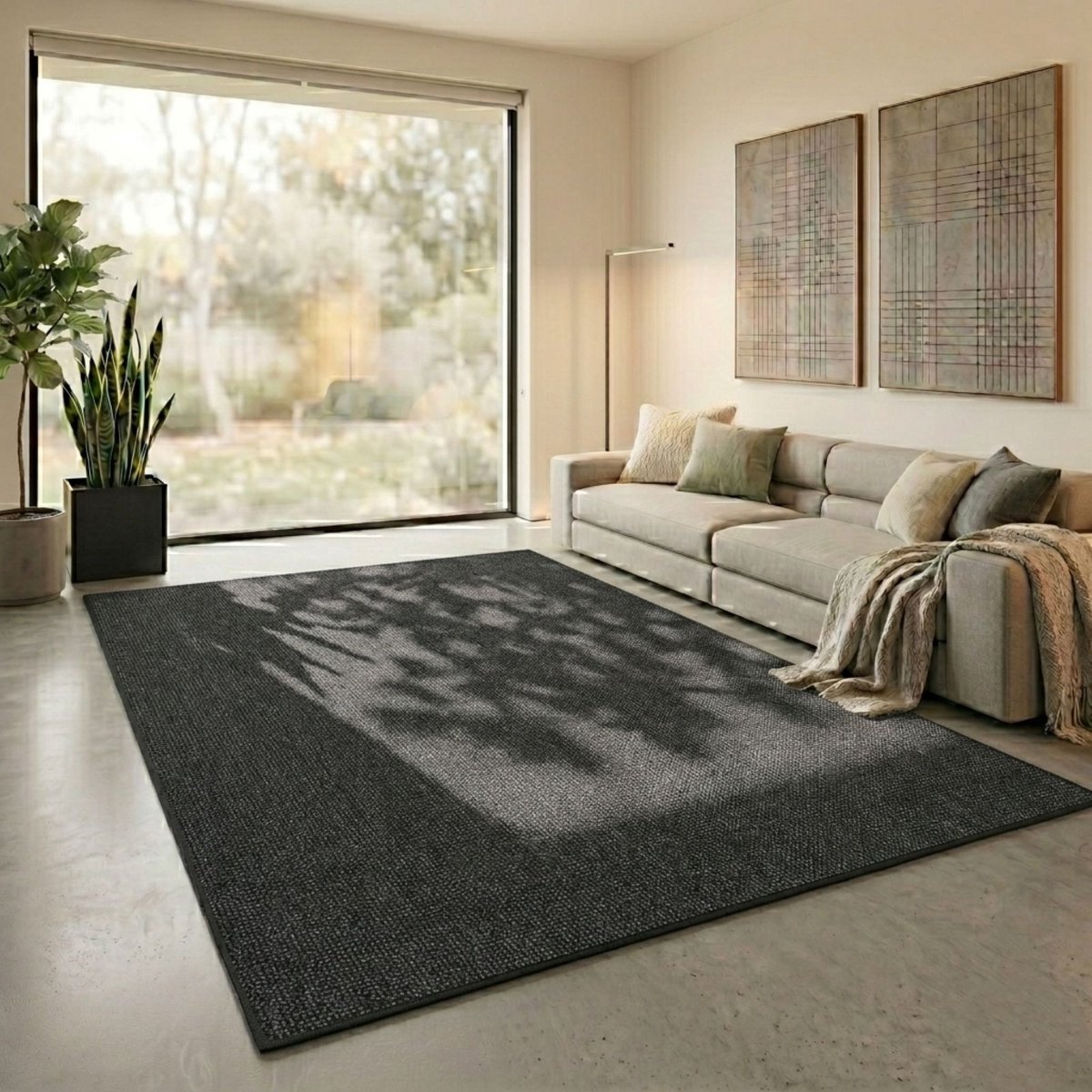 Floordirekt Tapijt op Maat Carlton - Tapijtloper voor Woonruimtes - Antraciet - 200 x 200 cm - Modern, Comfortabel & Slijtvast - Verkrijgbaar in Veel Verschillende Afmetingen & Kleuren