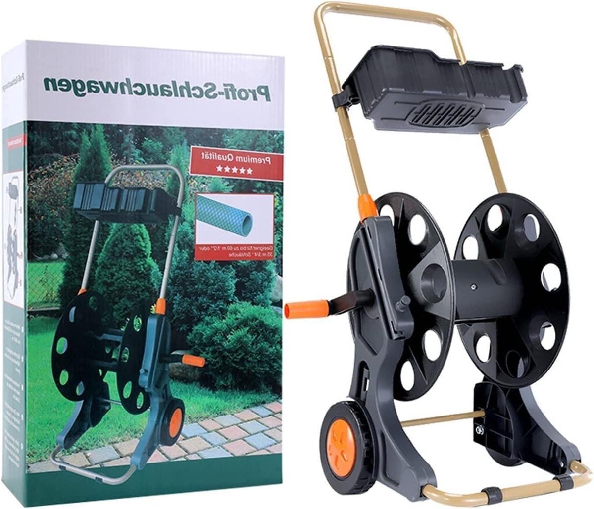 Tuinslanghaspel - Slangwagen Wielen - Tuin Besproeien - Opbergmand Ontwerp - Draagbaar Ontwerp - Grijs