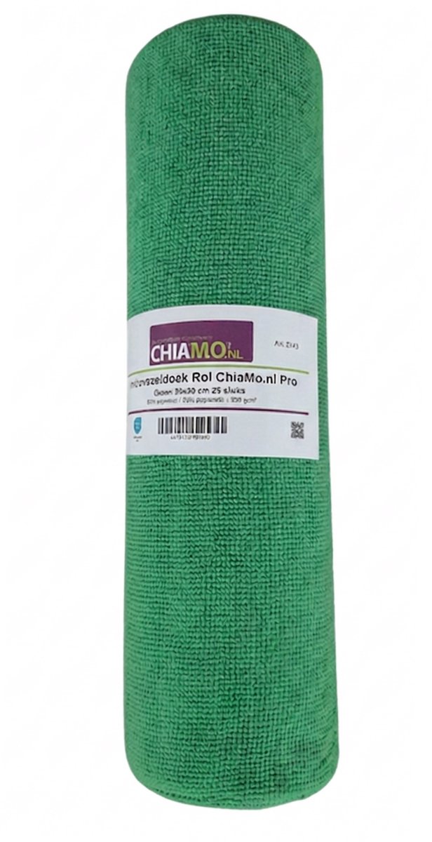 Microvezeldoek Rol ChiaMo.nl Pro Groen 30x30 cm (25 stuks)