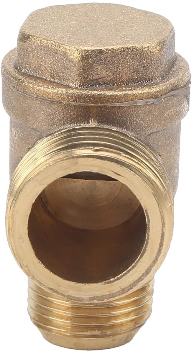 aladdien - Terugslagklep - 2-weg Messing Keerklep - Ideaal voor luchtcompressoren - 1/2x3/8 inch - Voorkomt terugstroming - Accessoires voor luchtpo..