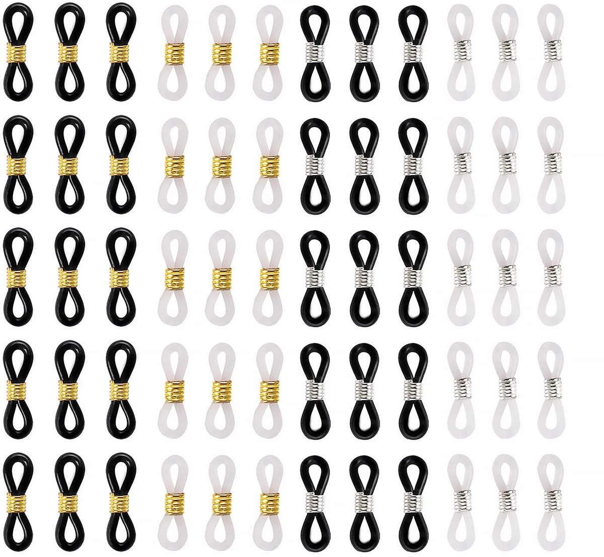 ONF3 - Brillenkette - Silikon Brillenkettenverbinder - Verstelbaar en Flexibel - 4 Kleuren - Rutschfester Halter - Geschikt voor Brillen en Zonn...