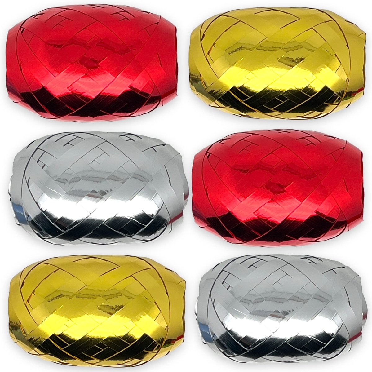 aladdien - Set ringband - Cadeaulint - Perfect voor knutselen - Rood - Goud - Zilver - Versieringen - Ideaal voor feesten - 6 rollen