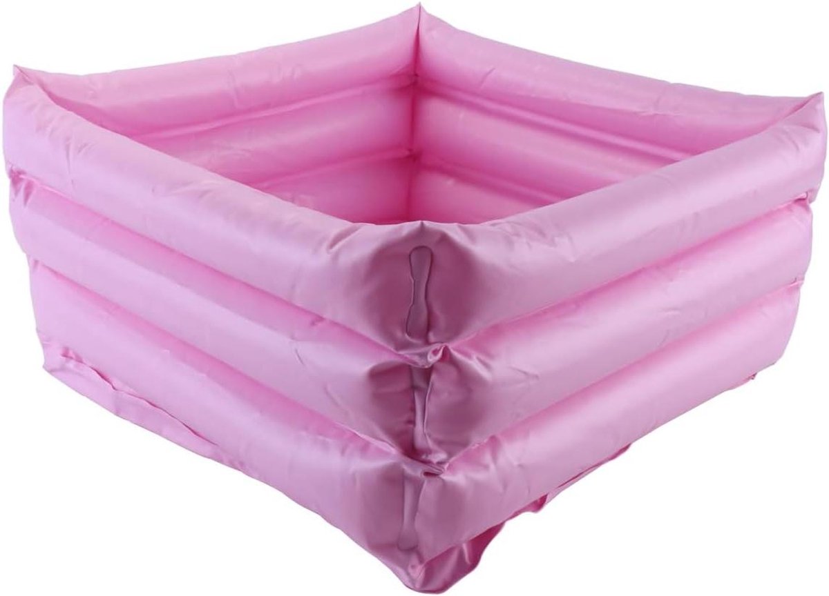 Opblaasbaar Voetenbad - Draagbare Spa - Voetverzorging Thuis - Compact Opvouwbaar - 33 x 33 x 16 cm - Roze
