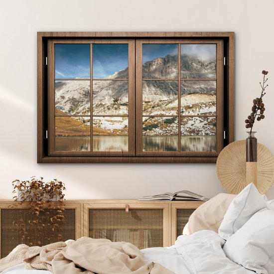 Décoration murale Métal - Peinture Aluminium Industriel - Transparent - Water - Roche - 120x80 cm - Dibond - Photo sur aluminium - Décoration murale industrielle - Pour le salon/chambre