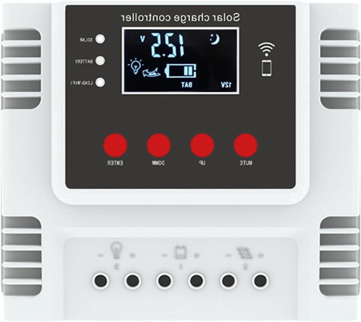 Zonne Laadregelaar - Batterij Oplader - Energie Beheer - Geavanceerde Chip - 40A - Grijs