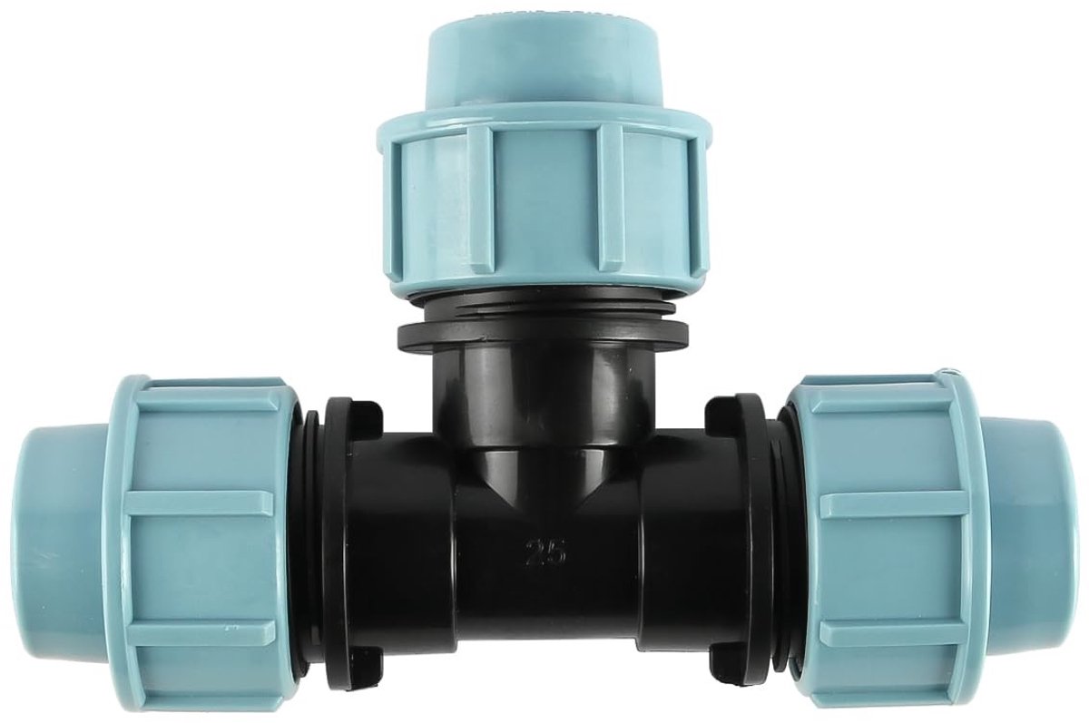 aladdien - Water Pipe Fittings T-Stuk - MDPE Plastic Connector - 25mm - Duurzaam en Betrouwbaar - Installatiemateriaal - Voor Waterleidingen - Gesch...