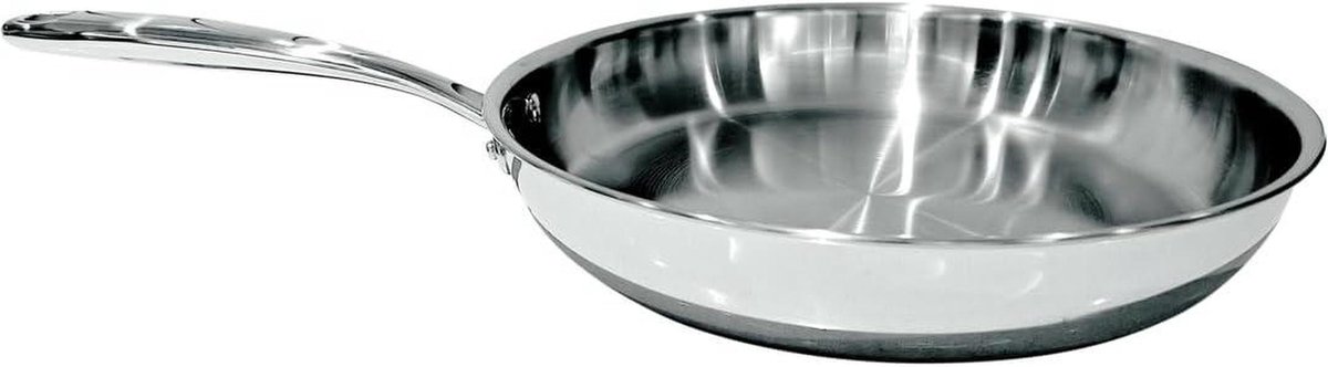 Koekenpan - Koopmanspan - Professioneel Koken - 3-laags Constructie - 24 cm - Zilverkleurig