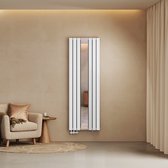 EMKE Radiator met Spiegel - Dubbele Laag - Plat Vertical - 180x60 cm - 1788 W - Centrale Verwarming - Luxe Serie - Glans Wit