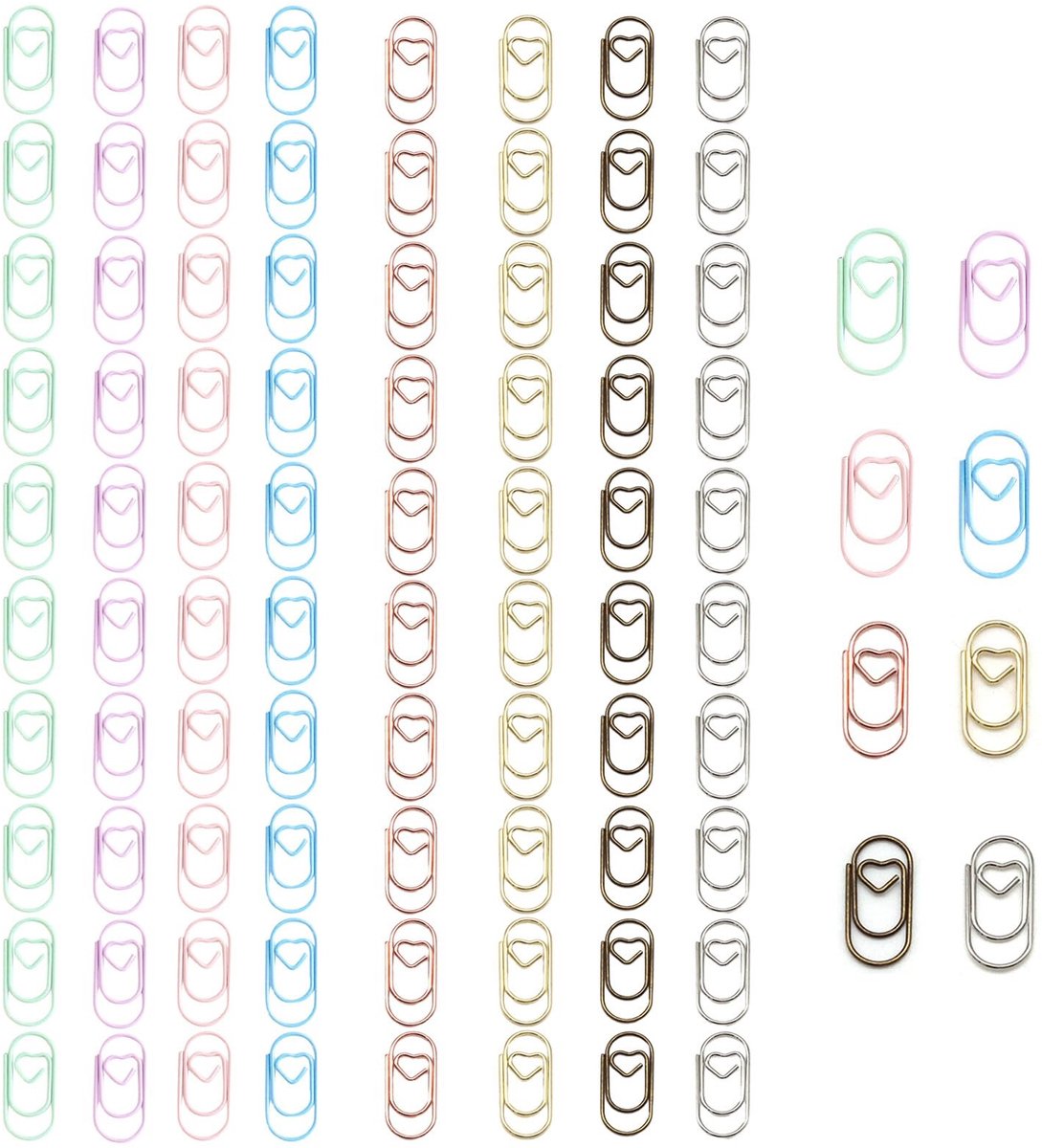 aladdien - Paper Clips - Kleurvolle Paper Clips - Creatief en Modern - Roestvrij staal - Perfect voor Kantoor en School - 80 Stuks