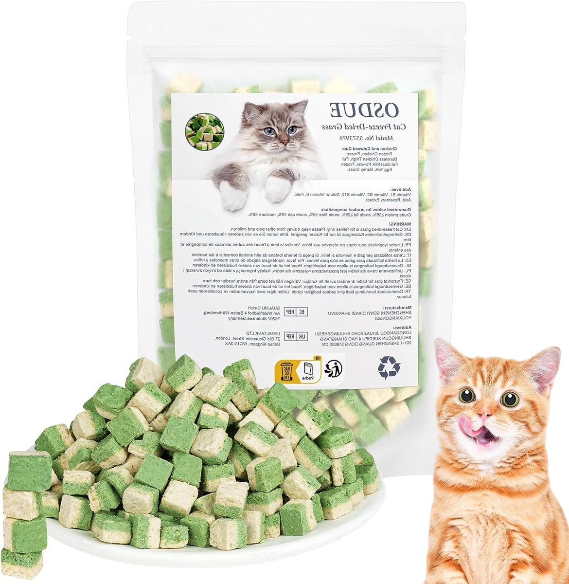 Natuurlijke Katten Snack met Kippenvlees en Catnip, 100g - Tandverzorging, Haarbalpreventie en Verhoogde Appetijt