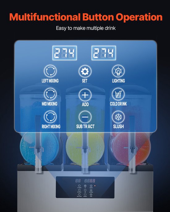 12lx3 Commerciële Slushmachine voor Dranken en Smoothies van Merkloos — afbeelding 5