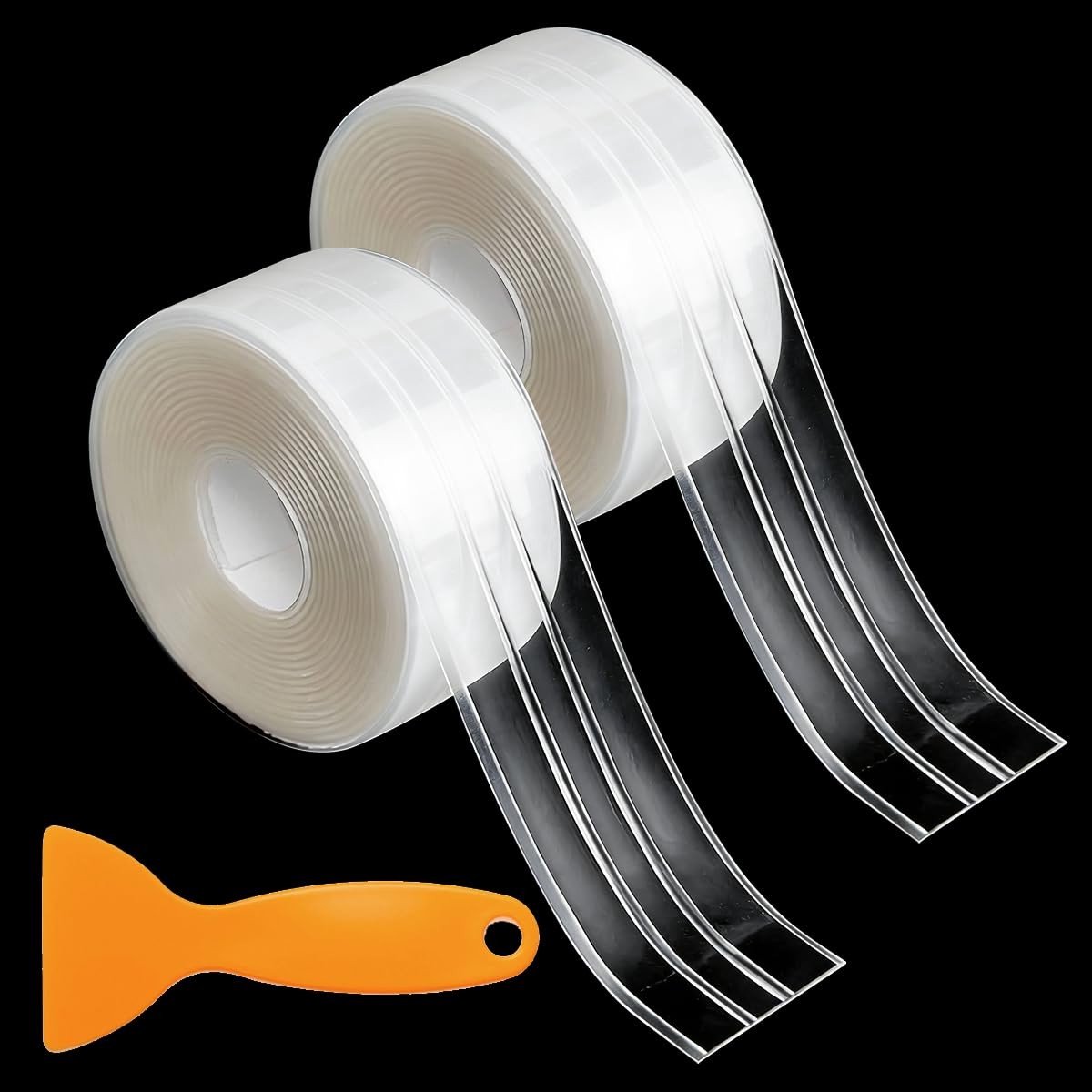 Zelfklevende Waterdichte Sealing Tape - 2 Rollen van 3.2mx38mm voor Keuken, Badkamer en Toilet, Anti-Schimmel PVC Plakband voor Muurhoeken en Verbindingen
