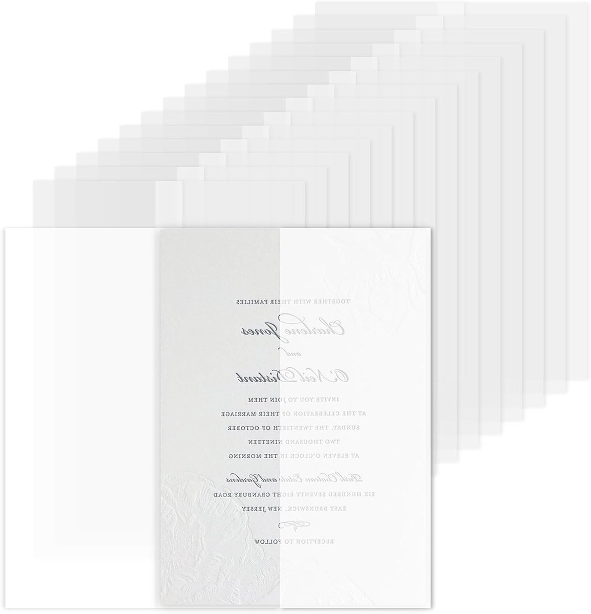 38 Stuks Uitnodiging Parchment Papier 13x18cm Prefolded Translucent voor Bruiloft, Babyshower en Verjaardag