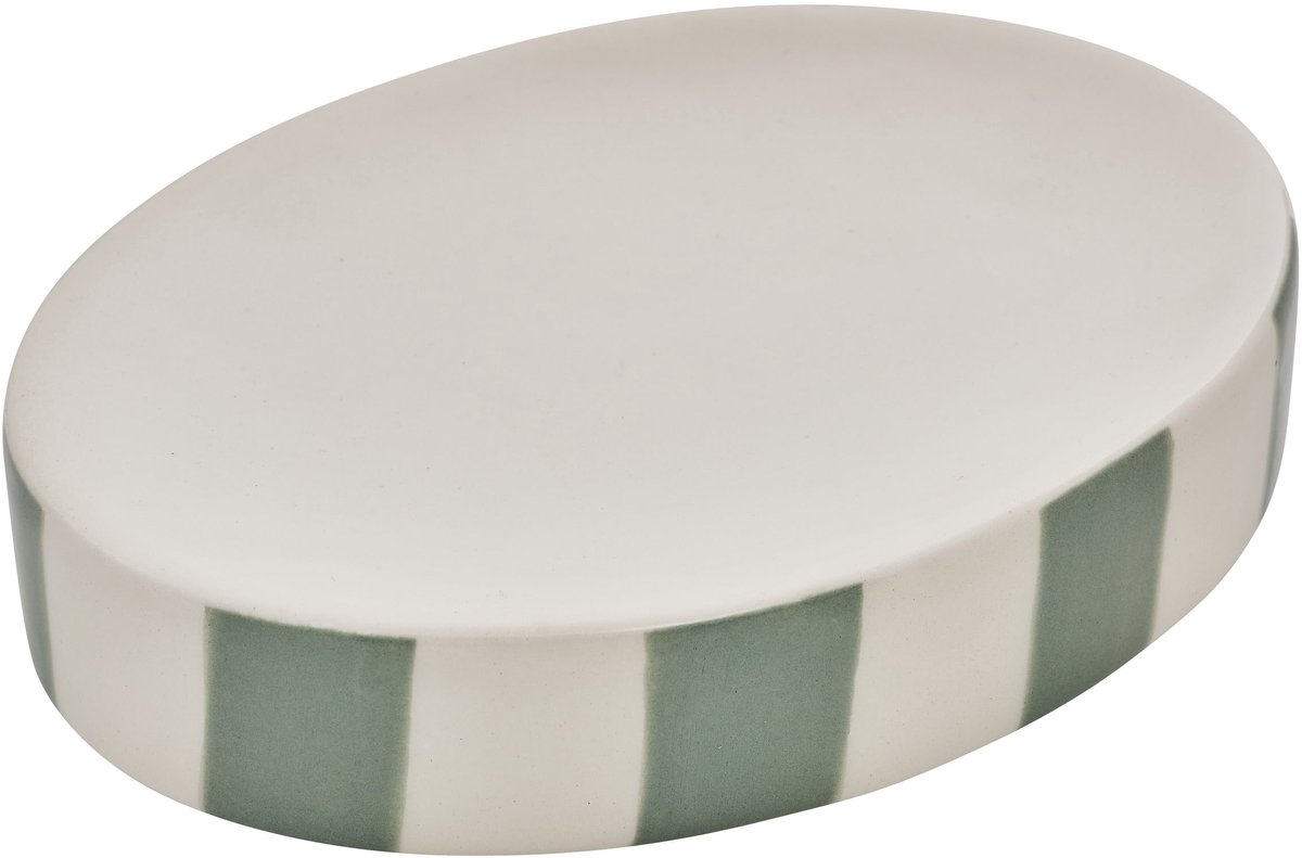 5Five Strio Zeepbakje - 13x10x3cm - Groen/Wit