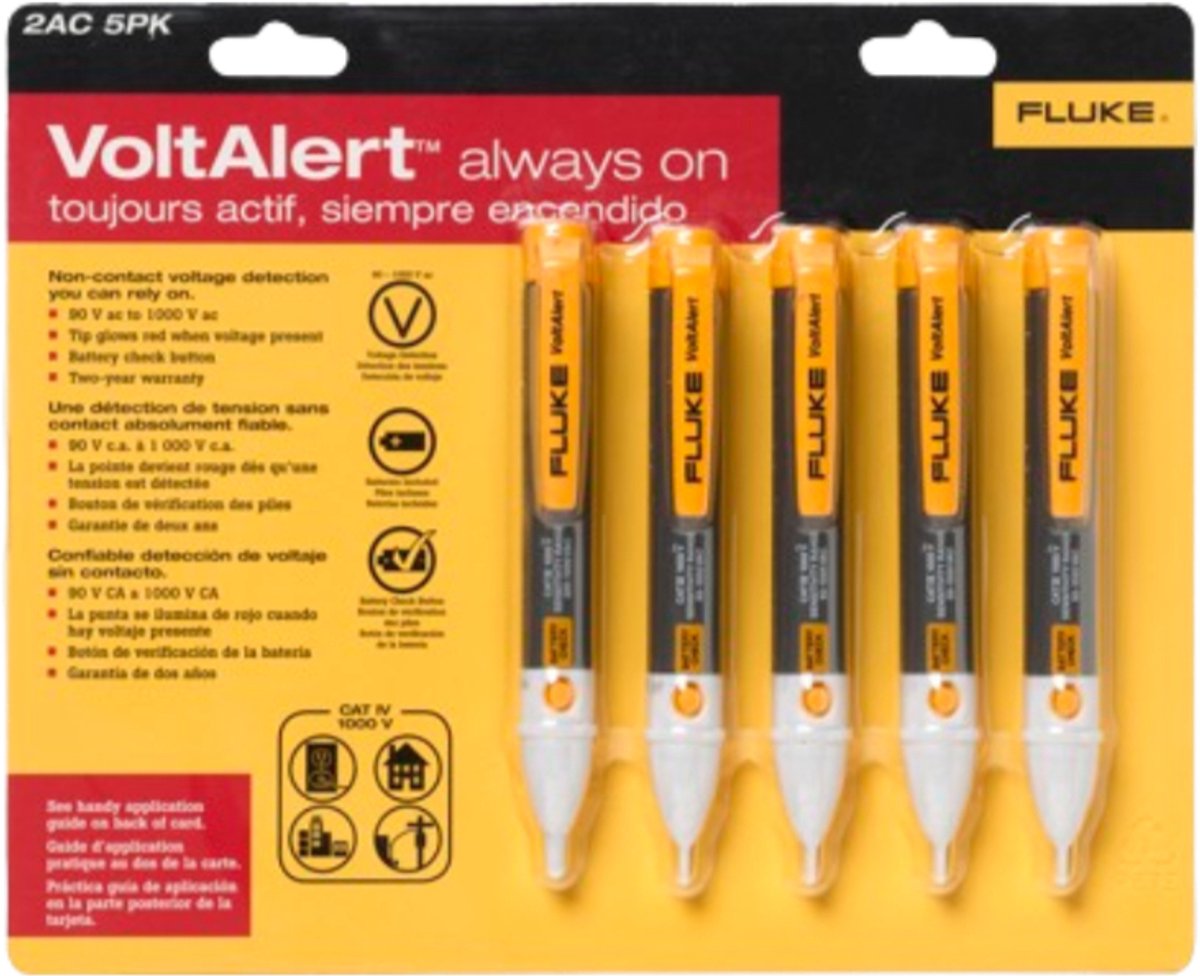 FLUKE spanningszoeker FLK2AC/90-1000V5PK van 90 tot 1000V AC set van 5 stuks (3807937)