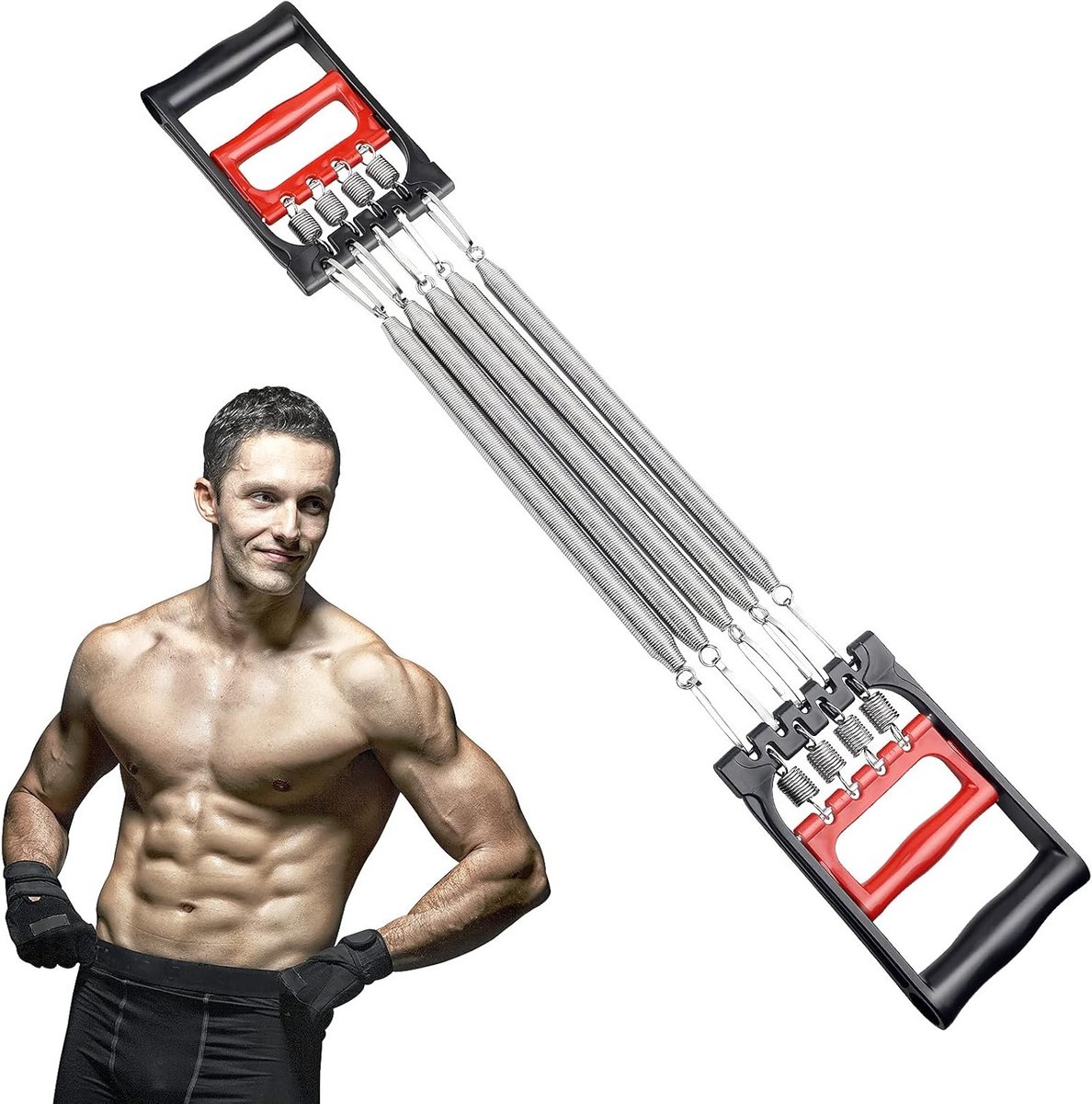 Verstelbare Borstexpander met 5 Verwijderbare Veren voor Spiertraining en Fitness Oefeningen