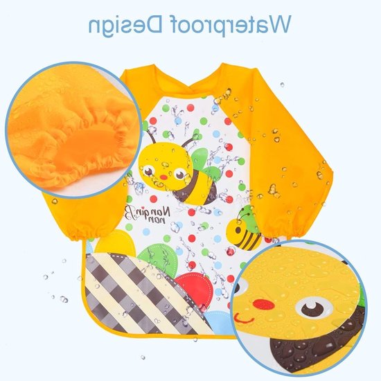 Waterdichte Slabbetjes met Mouwen voor Baby's, Geschikt voor 6-36 Maanden, Ideaal voor Eten en Knutselen — afbeelding 3