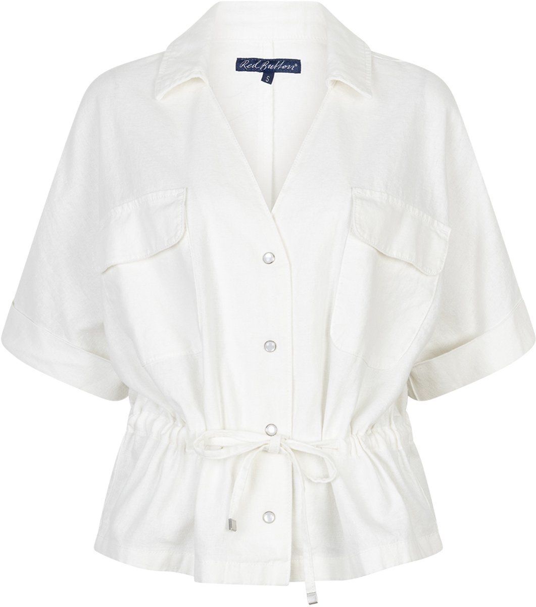 Red Button - Dames jurk - Maat M - Vrouwen - wit -