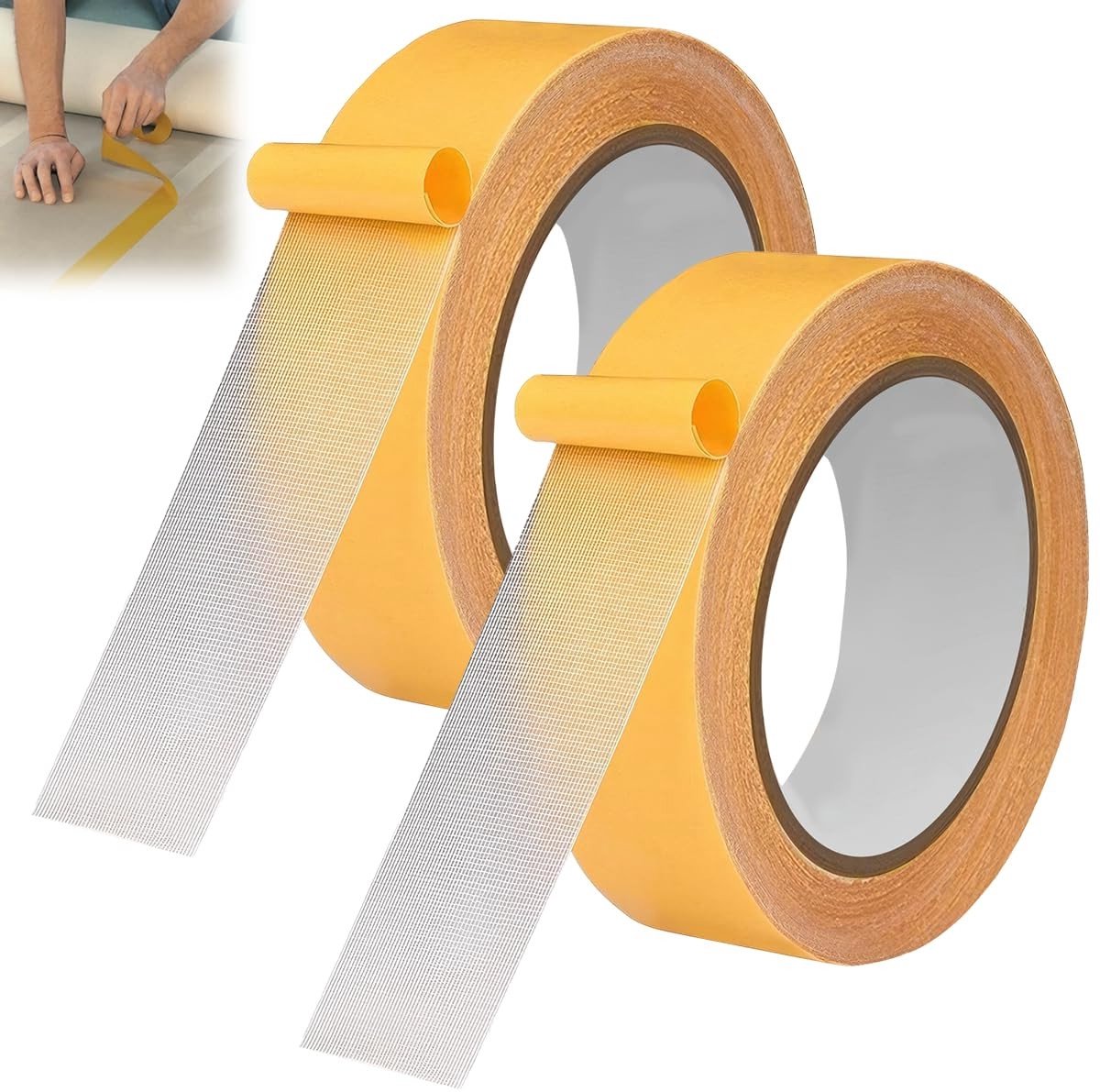 Extra sterke dubbelzijdige tapijttape, 25mm x 10m, laat geen resten achter, ideaal voor tapijten, foto's en keukenaccessoires