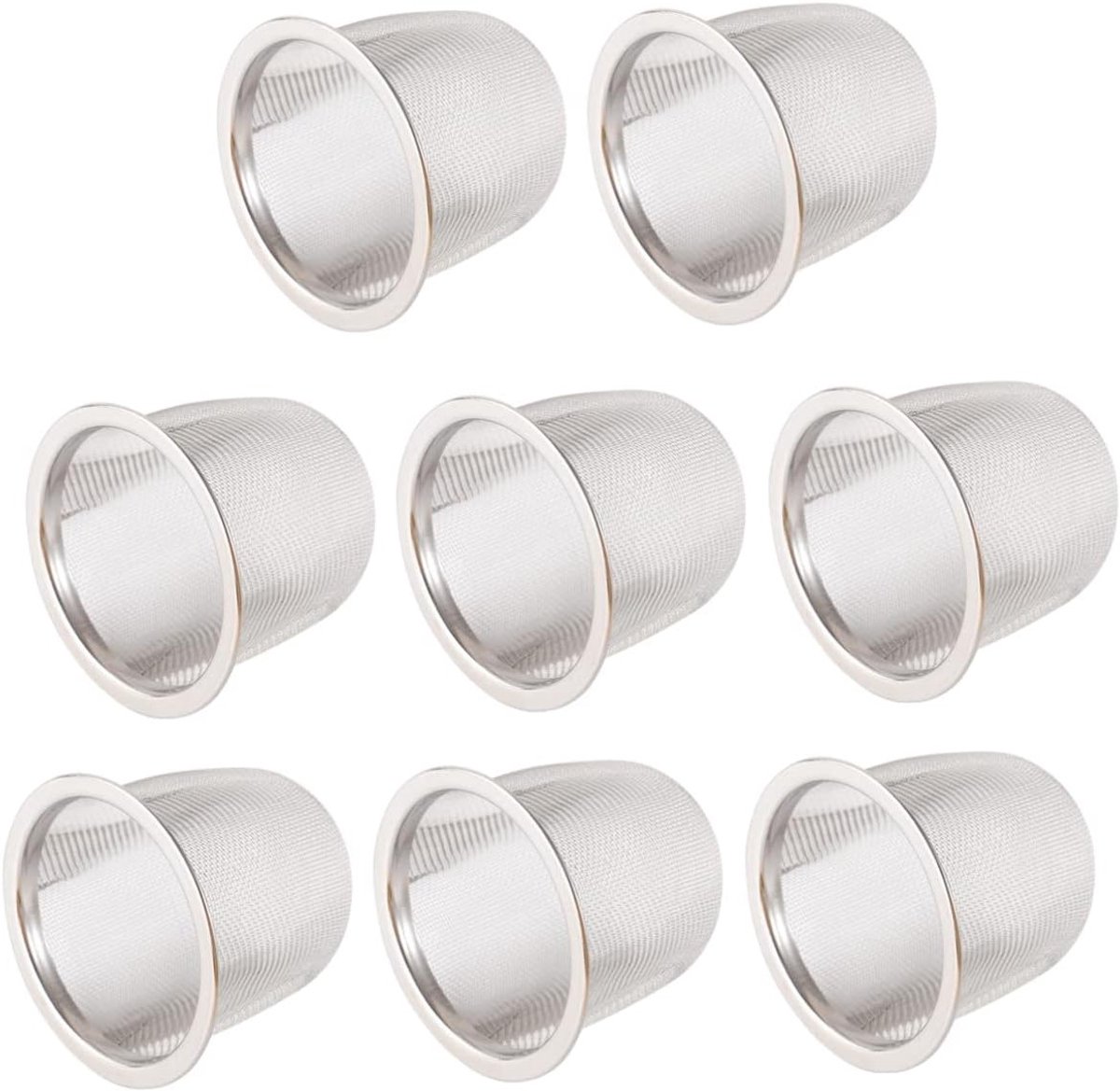 Set van 8 RVS Theefilters voor Metalen Theepotten, Mesh Zeefinserts voor Koffiezetapparaten, 5.8 x 4 cm, Ideaal voor Thee en Koffie