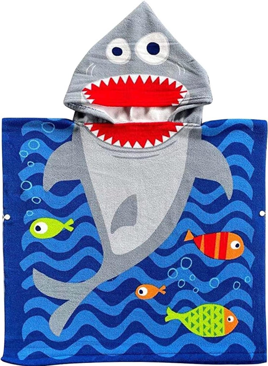 Kinderen Poncho Strandhanddoek - Fleece Badponcho voor Jongens en Meisjes, Ideaal voor Zwemmen en Stranddagen