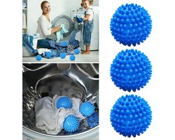 Energiebesparende droogballen voor de wasdroger - verzachtend en sneldrogend - blauw - 3 stuks