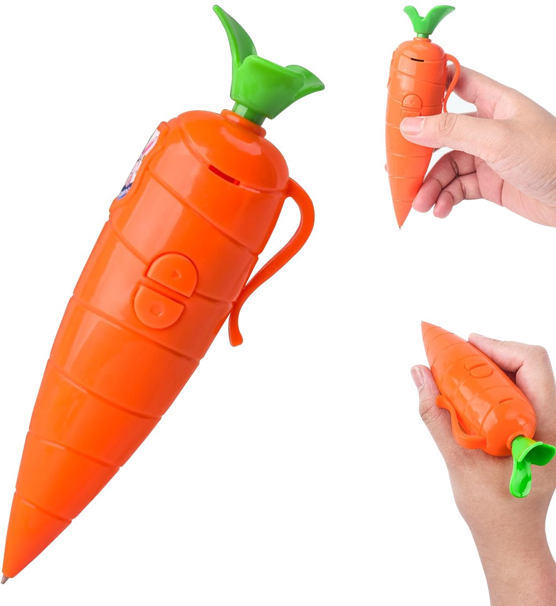 carmdering - Spraakopname Pen - Voice Recorder Pen - Dicteerpen - Wortelvormig, 60 sec opname, éénknopsbediening - Automatisch overschrijven, geen wissen nodig - 2-in-1: opnemen en schrijven, navulbaar - Perfect voor notities, dagboek en cadeau