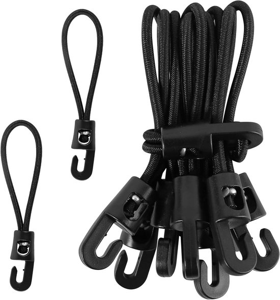 Dailygoods - Spanelastiek met Haken - 20 Stuks Multifunctionele Zeilspanner 10 cm