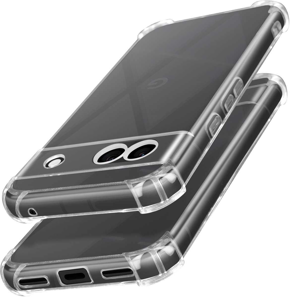Mayaxess, Hoes voor Google Pixel 8A Silicone bumper Versterkte hoeken, Transparant