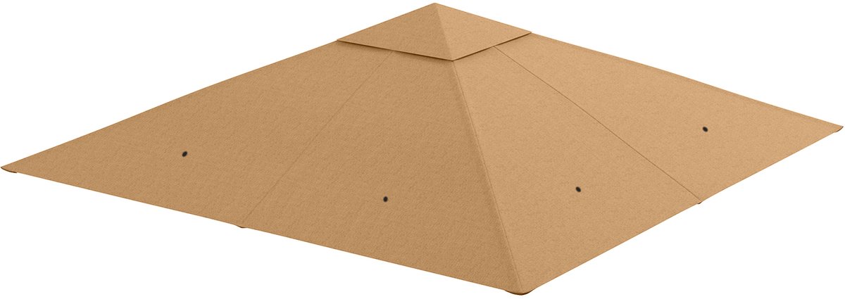 Vervangend Dak voor Tuinpaviljoen 300x300 cm met Afwateringsgaten - Partytent Vervangdak Tuin Terras - Beige