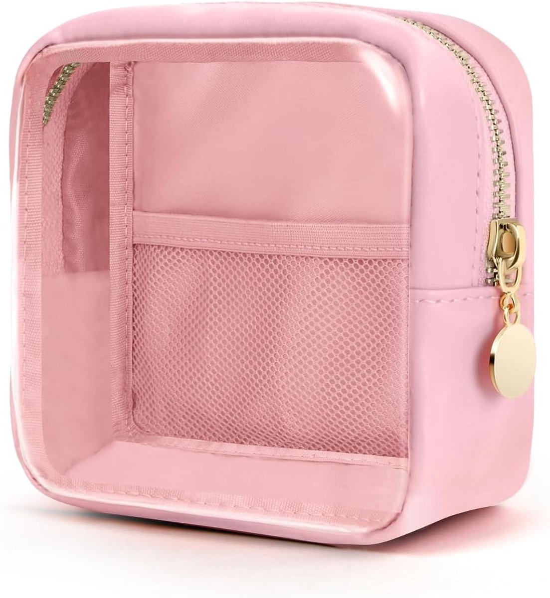 Transparante Makeup Tas in Roze - Ideaal voor Reizen, Organiseren en Cosmetica Opslag