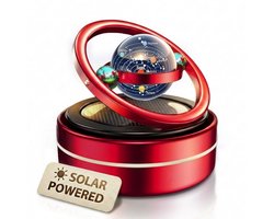 Kraftverdia® Zonne-energie Dashboard Spinner - Zonne-energie Auto Roterende Decoratie Diffuser - Ruimte Thema Automotive Accessoire - Lente Verjaardagscadeau - Geurkernen Afzonderlijk Verkocht (Zwart)
