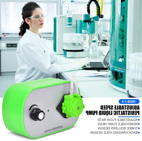 Verstelbare peristaltische vloeistofpomp voor dosering, 100-240V, 19-120 ml/min, EU stekker, ideaal voor laboratoria en aquariums van Merkloos — afbeelding 2
