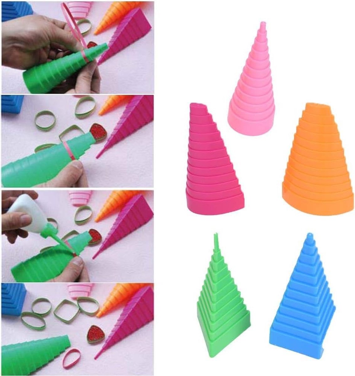 5-delige quilling set met vormen en ontwerpen voor creatieve DIY knutselprojecten en papierbewerking