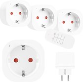 GreenBlue - Stopcontacten met afstandsbediening - 3 stuks - Programmeerbaar - Bereik tot 30 m - 220-240 V AC, 50/60 Hz, 16 A, 433 MHz, GB313 F