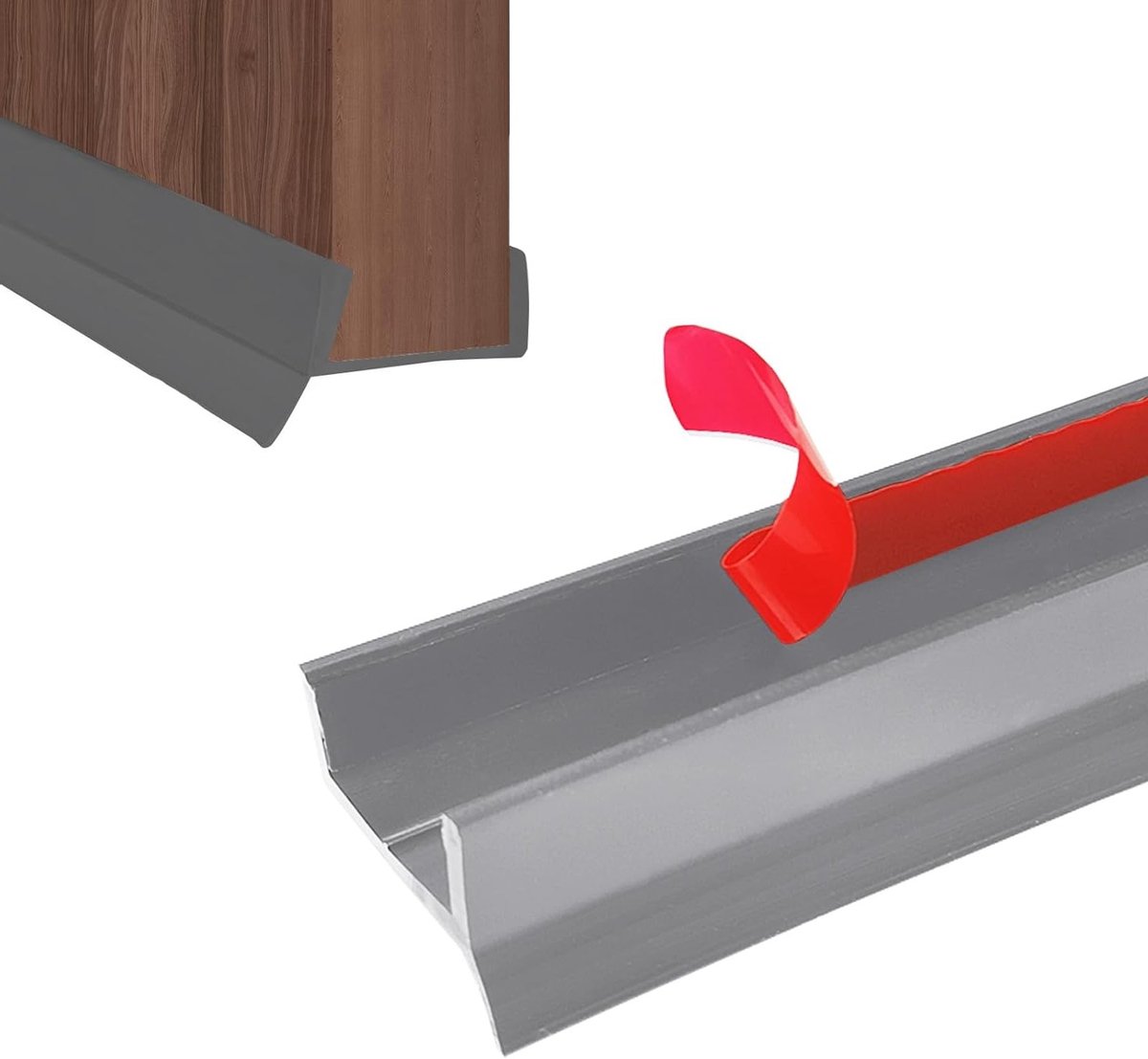 Zelfklevende Sealing Tape voor Plinten en Deurranden, 2 m, Geschikt voor Houtdikte 15/16/17/18 mm, Duurzaam en Waterdicht Siliconen Rubber