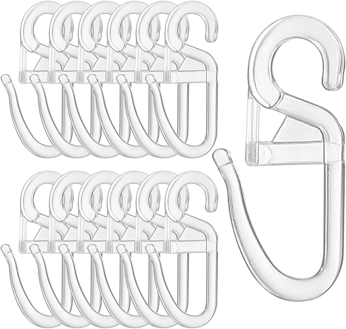 Kwaliteitsvolle Overclip Haken met 6mm Oogje voor Gordijnen - Vouwbare Haken (100 Stuks) voor Gemakkelijke Bevestiging en Decoratie
