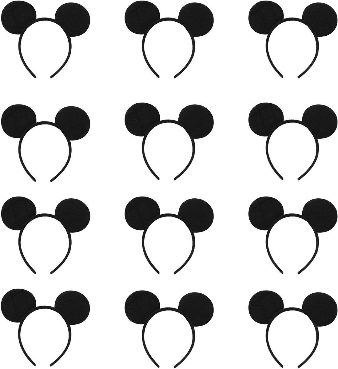 Schattige muizenoortjes haarbanden voor meisjes - 12 stuks, ideaal voor fotoshoots en feestjes, trendy en comfortabel