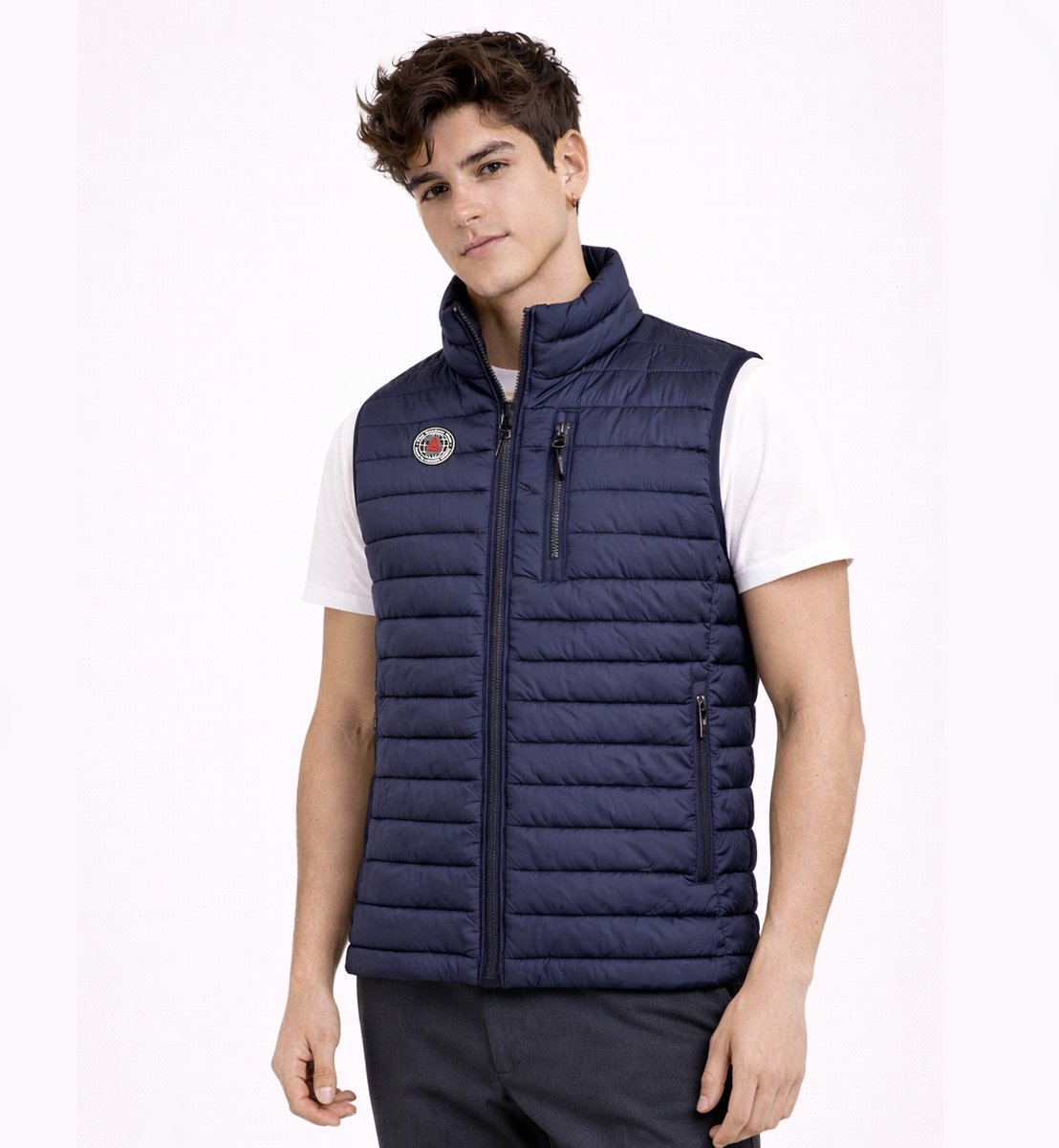 Lizzard Sports Heren Bodywarmer Lichtgewicht Gewatteerd met Rits & Borstzak LZ-KT-105 Keytag Edition Blauw